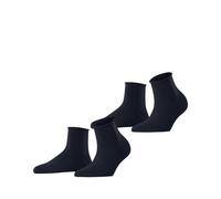 ESPRIT Women's Basic Pure Multipack W Sso Cotton Plain 2 Pairs Socks, Blue Space 6116, 2.5-5