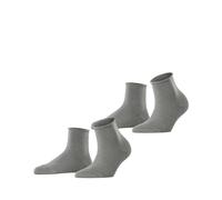 ESPRIT Women's Basic Pure Multipack W Sso Cotton Plain 2 Pairs Socks, Grey Light 3400, 2.5-5