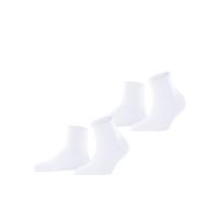 ESPRIT Women's Basic Pure Multipack W Sso Cotton Plain Socks 2 Pairs, White 2000, 5.5-8