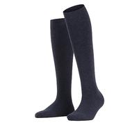 ESPRIT Women's Basic Pure W Kh Cotton With Soft Tops 1 Pair Knee-High Socks, Blue Navy Melange 6490, 2.5-5