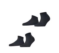 ESPRIT Women's Cabin 2-Pack W SN Cotton Low-Cut Plain 2 Pairs Trainer Socks, Blue (Navy Melange 6127), 5.5-8