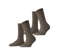 ESPRIT Women's Cloud Multipack W So Cotton Plain 2 Pairs Socks, Brown Nutmeg Melange 5410, 2.5-5