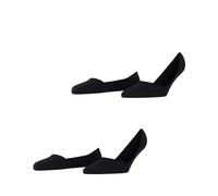 ESPRIT Women's Cotton Invisible Multipack W In Thin No-Show Plain 2 Pairs Liner Socks, Black 3000, 5.5-8