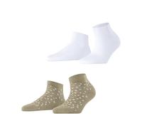 ESPRIT Women's Eclipse Dots Multipack W Sn Cotton Patterned Socks 2 Pairs, Multicolored Sand Melange White 0040, 2.5-5