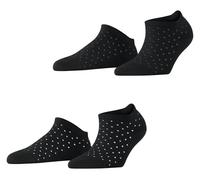 Esprit Womens Fine Dot 2 Pack Sneaker Socks - Black