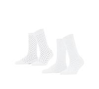 ESPRIT Women's Fine Dot 2-Pack Socks, Cotton, White (Raw White 2100), 2.5-5 (Pack Of 2)