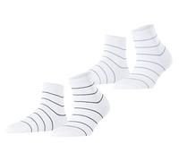 Esprit Womens Fine Line 2 Pack Short Socks - White/Blue