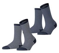 Esprit Womens Fine Line 2 Pack Socks - Navy