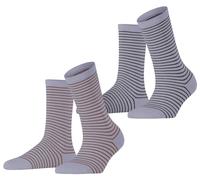 Esprit Womens Fine Line 2 Pack Socks - Purple