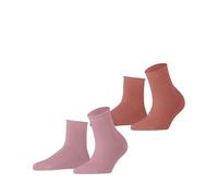 ESPRIT Women's Fine Mesh Multipack W Sso Cotton Plain 2 Pairs Socks, Multicolor Red Pink 0020, 5.5-8
