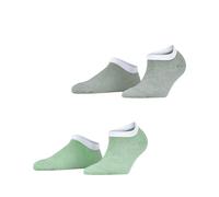 ESPRIT Women's Fine Stripe Multipack W Sn Cotton Low-Cut Patterned Trainer Socks 2 Pairs, Green 0210, 2.5-5