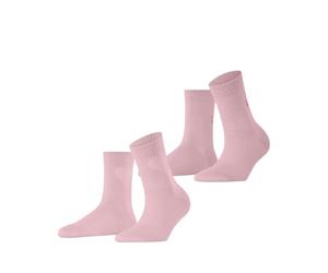ESPRIT Women's Heart & Love Multipack W Sso Cotton Patterned 2 Pairs Socks, Pink Orchid 8985, 5.5-8