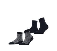 ESPRIT Women's Heart Pattern 2-Pack Socks Breathable Cotton Mid-Calf Length Patterned 2 Pairs