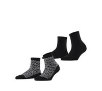 ESPRIT Women's Heart Pattern Multipack W Sso Cotton Patterned 2 Pairs Socks, Black 0050, 5.5-8