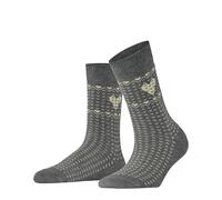 ESPRIT Women's Norwegian Heart W So Cotton Patterned 1 Pair Socks, Grey Light Melange 3390, 5.5-8