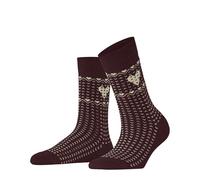 ESPRIT Women's Norwegian Heart W So Cotton Patterned Socks 1 Pair, Red Purple Wood 8724, 2.5-5