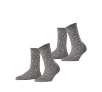 ESPRIT Women's Petite Flowers Multipack W So Viscose Patterned 2 Pairs Socks, Grey Light 3400, 2.5-5