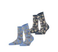 ESPRIT Women's Primrose 2-Pack W SO Cotton Patterned 2 Pairs Socks, Multicolor (Sortiment 0020), 2.5-5