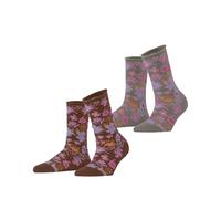 ESPRIT Women's Primrose 2-Pack W SO Cotton Patterned 2 Pairs Socks, Multicolor (Sortiment 0030), 5.5-8