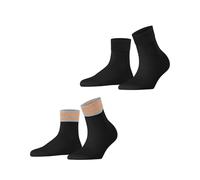 ESPRIT Women's Retro Glitter Multipack W Sso Cotton Patterned 2 Pairs Socks, Black 3000, 2.5-5