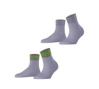 ESPRIT Women's Retro Glitter Multipack W Sso Cotton Patterned 2 Pairs Socks, Blue Fog 6850, 5.5-8