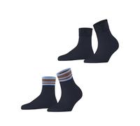 ESPRIT Women's Retro Glitter Multipack W Sso Cotton Patterned 2 Pairs Socks, Blue Space 6116, 2.5-5