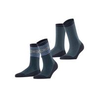 ESPRIT Women's Scandi Multipack W So Cotton Wool Patterned 2 Pairs Socks, Purple Plum 6130, 5.5-8