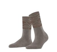 ESPRIT Women's Selbu Shimmer W So Cotton Patterned 1 Pair Socks, Brown Nutmeg Melange 5410, 5.5-8
