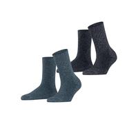 ESPRIT Women's Shimmer Multipack W So Cotton Patterned 2 Pairs Socks, Blue Mix 0040, 2.5-5