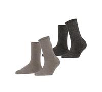 ESPRIT Women's Shimmer Multipack W So Cotton Patterned 2 Pairs Socks, Grey Mix 0020, 5.5-8
