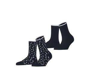 ESPRIT Women's Sketched Dot Multipack W So Cotton Patterned 2 Pairs Socks, Blue Space 6116, 2.5-5