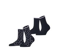 ESPRIT Women's Sketched Dot Multipack W So Cotton Patterned 2 Pairs Socks, Blue Space 6116, 5.5-8