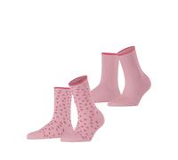 ESPRIT Women's Sketched Dot Multipack W So Cotton Patterned 2 Pairs Socks, Pink Flamingo 8402, 2.5-5