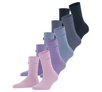 Esprit Womens Solid Mix 5 Pack Socks - Rose/Blue Mix