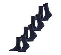 ESPRIT Women's Solid W So Cotton Plain multipack Socks, Blue Marine 6120, 3.5-7