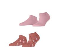 ESPRIT Women's Spring Flowers Multipack W Sn Cotton Low-Cut Patterned 2 Pairs Trainer Socks, Pink Rose Mix 0070, 5.5-8