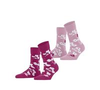 ESPRIT Women's Spring Flowers Multipack W So Cotton Patterned 2 Pairs Socks, Multicolor Rosa Pink 0080, 5.5-8