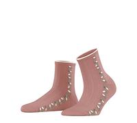ESPRIT Women's Structured Leaves Short Socks, Cotton Lyocell, Pink (Wild Rose 8803), 2.5-5 (1 Pair)