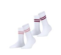 ESPRIT Women's Tennis Stripe Multipack W So Cotton Patterned Socks, White Pink 0050, 2.5-5 (Pack of 2)
