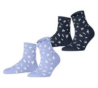 Esprit Womens Twig 2 Pack Socks - Blue/Navy