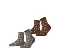 ESPRIT Women's Twig Socks Breathable Cotton Reinforced Durable Hard-Wearing Soft On Skin Patterned Multipack 2 Pairs