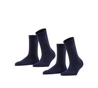 ESPRIT Women's Uni Multipack W So Cotton Plain 2 Pairs Socks, Blue Marine 6120, 2.5-5