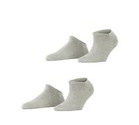 ESPRIT Women's Uni Multipack W Sn Cotton Low-Cut Plain 2 Pairs Trainer Socks, Grey Grey/Red 3821, 5.5-8