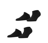 ESPRIT Women's Uni Multipack W Sn Cotton Low-Cut Plain 2 Pairs Trainer Socks, Black 3000, 5.5-8