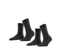 ESPRIT Women's Uni Multipack W So Cotton Plain 2 Pairs Socks, Grey Anthracite Melange 3080, 2.5-5