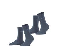 ESPRIT Women's Uni Multipack W So Cotton Plain 2 Pairs Socks, Blue Light Denim 6660, 5.5-8