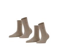 ESPRIT Women's Uni Multipack W So Cotton Plain 2 Pairs Socks, Brown Nutmeg Melange 5410, 2.5-5