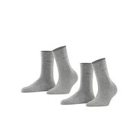 ESPRIT Women's Uni Multipack W So Cotton Plain 2 Pairs Socks, Grey Light Melange 3390, 2.5-5