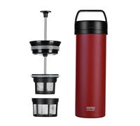 ESPRO P0 Ultralight French Press Coffee Maker for Travel, Vacuum Insulated Stainless Steel, 16 Ounces, Cranberry