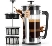 ESPRO P5 Glass Cafetiere French Press Coffee Maker, 4 Cup, 950ml | Borosilicate Glass, Heat Resistant, Patented Double Micro-Filter, Grit-Free Coffee, Dishwasher Safe, Easy to Clean